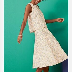 LOFT Floral Cream Skirt Set